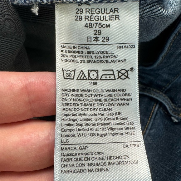 GAP pants women 29R low rise elastic waist girlfriend maternity jeans blue - Picture 7 of 10